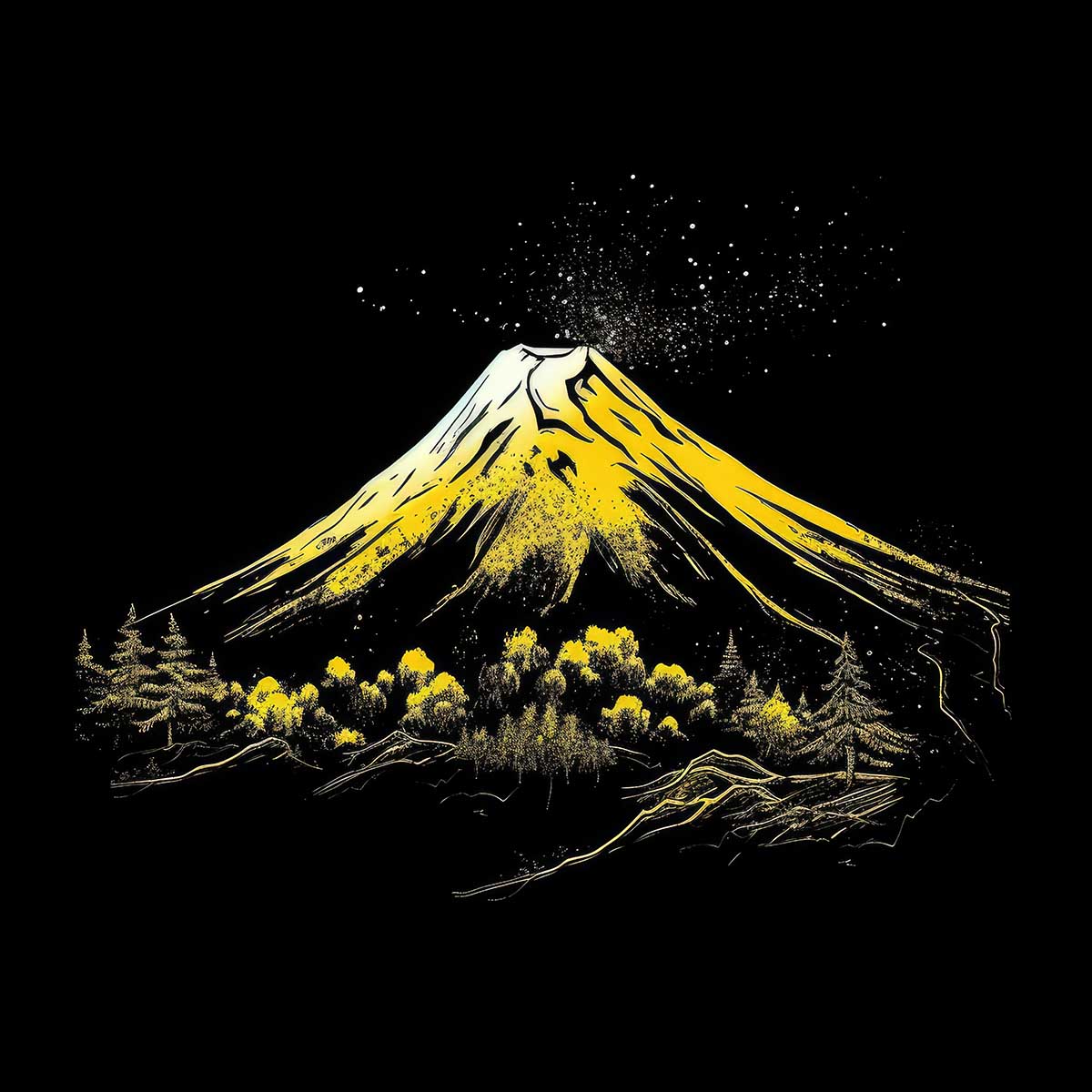 金の富士 金運 ゴールド 山 富士山 ご利益 運気 グッズ アイテム 開運 正方形ポスター 四角 デザイン ポスター スクエア 5センチ刻みでサイズ豊富 絵画【sq-poster-1131】|ファッションポスターEFPI
