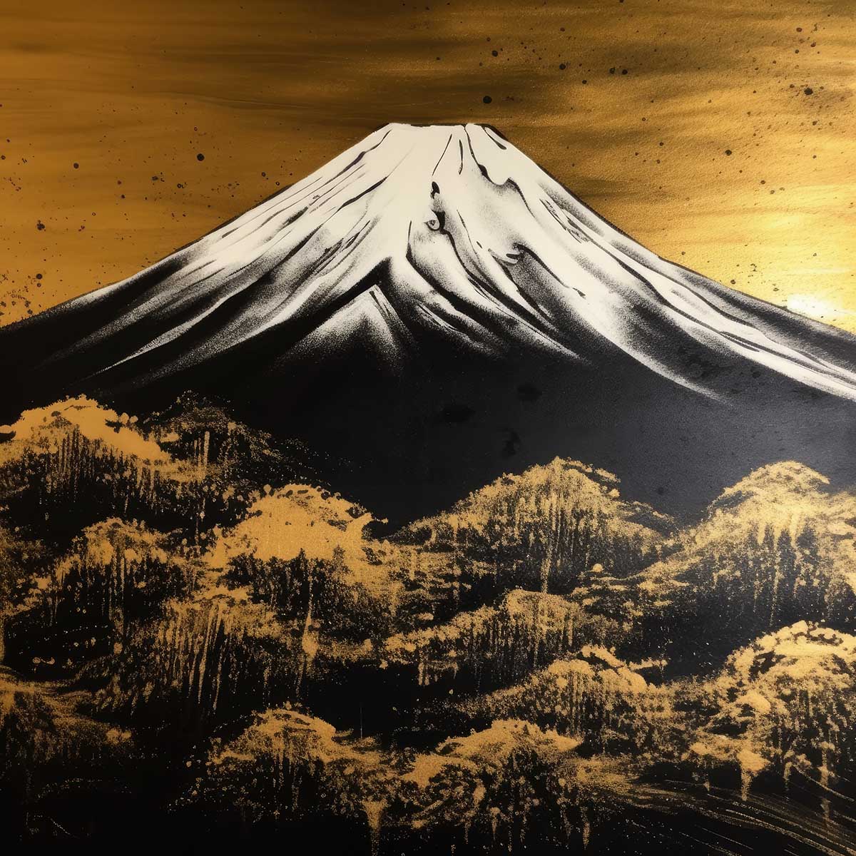 金の富士 金運 ゴールド 山 富士山 ご利益 運気 グッズ アイテム 開運 正方形ポスター 四角 デザイン ポスター スクエア 5センチ刻みでサイズ豊富 絵画【sq-poster-1149】|ファッションポスターEFPI