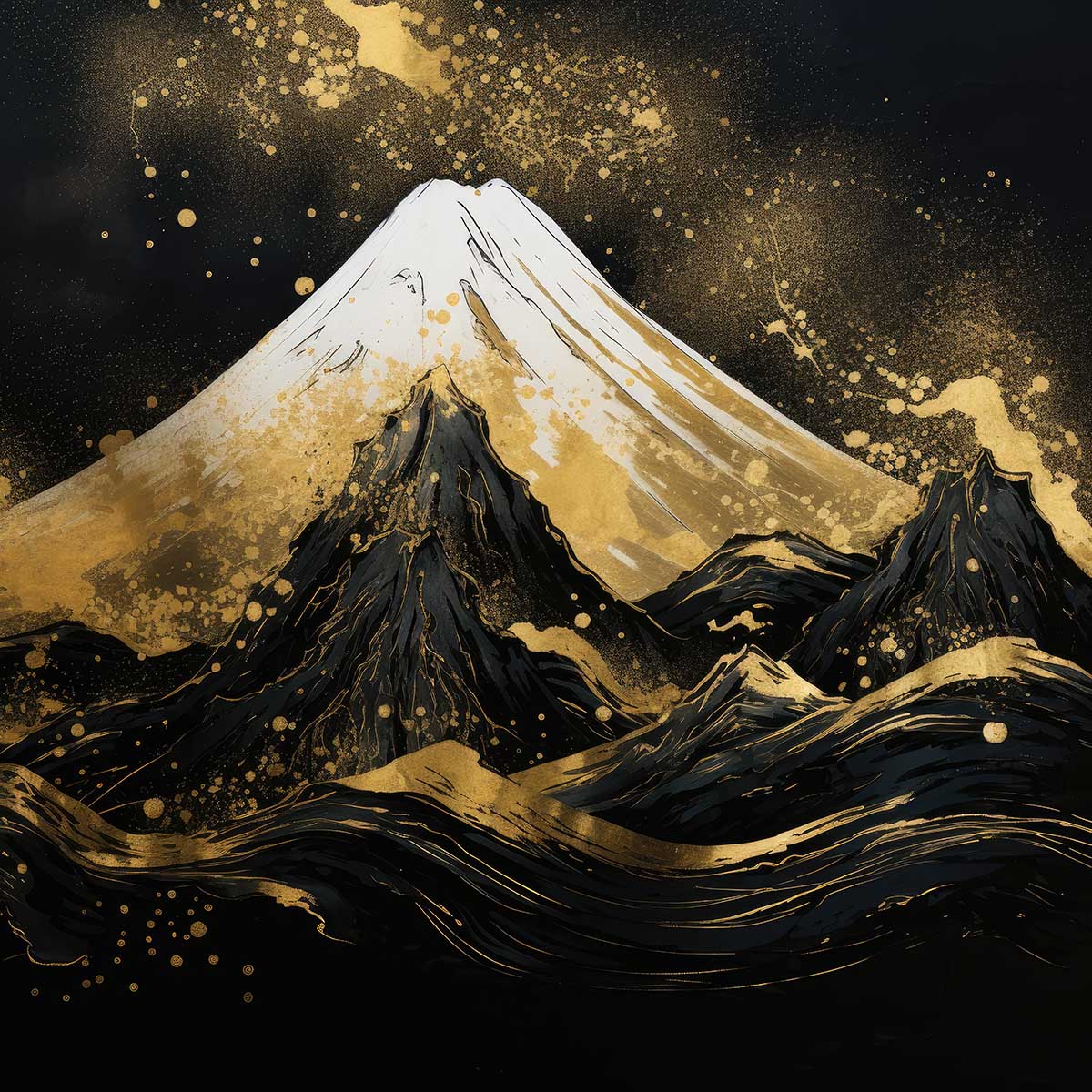 金の富士 金運 ゴールド 山 富士山 ご利益 運気 グッズ アイテム 開運 正方形ポスター 四角 デザイン ポスター スクエア 5センチ刻みでサイズ豊富 絵画【sq-poster-1241】|ファッションポスターEFPI