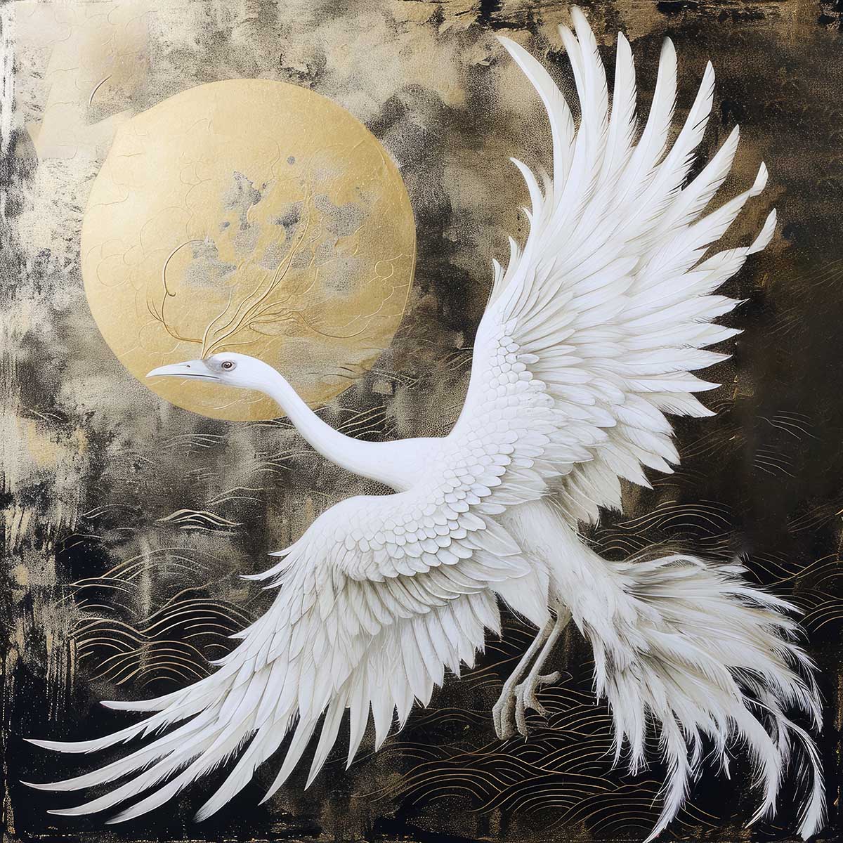 鳳凰 ほうおう フェニックス 開運 正方形ポスター 豪華 絵画風 掛け軸風 浮世絵 金運 開運 グッズ 魔除け 鬼門 風水 幸せ 幸福 金 ゴールド 福 四角 デザイン ポスター スクエア インテリア デザイン プリント お洒落 かっこいい【sq-poster-1327】｜ファッションポスターEFPI