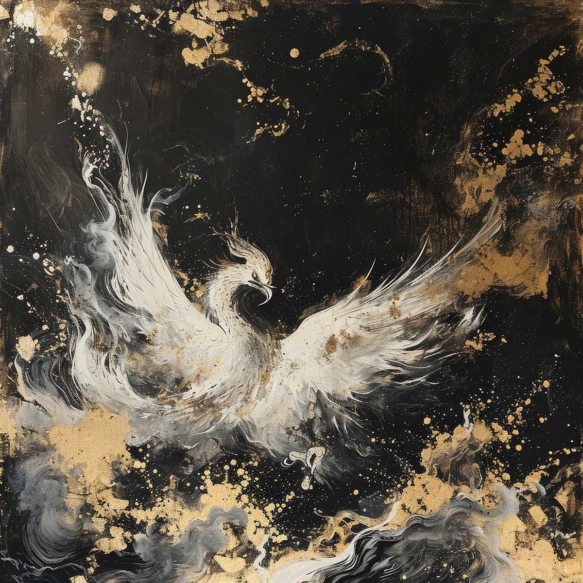 鳳凰 ほうおう フェニックス 開運 正方形ポスター 豪華 絵画風 掛け軸風 浮世絵 金運 開運 グッズ 魔除け 鬼門 風水 幸せ 幸福 金 ゴールド 福 四角 デザイン ポスター スクエア インテリア デザイン プリント お洒落 かっこいい【sq-poster-1366】|ファッションポスターEFPI