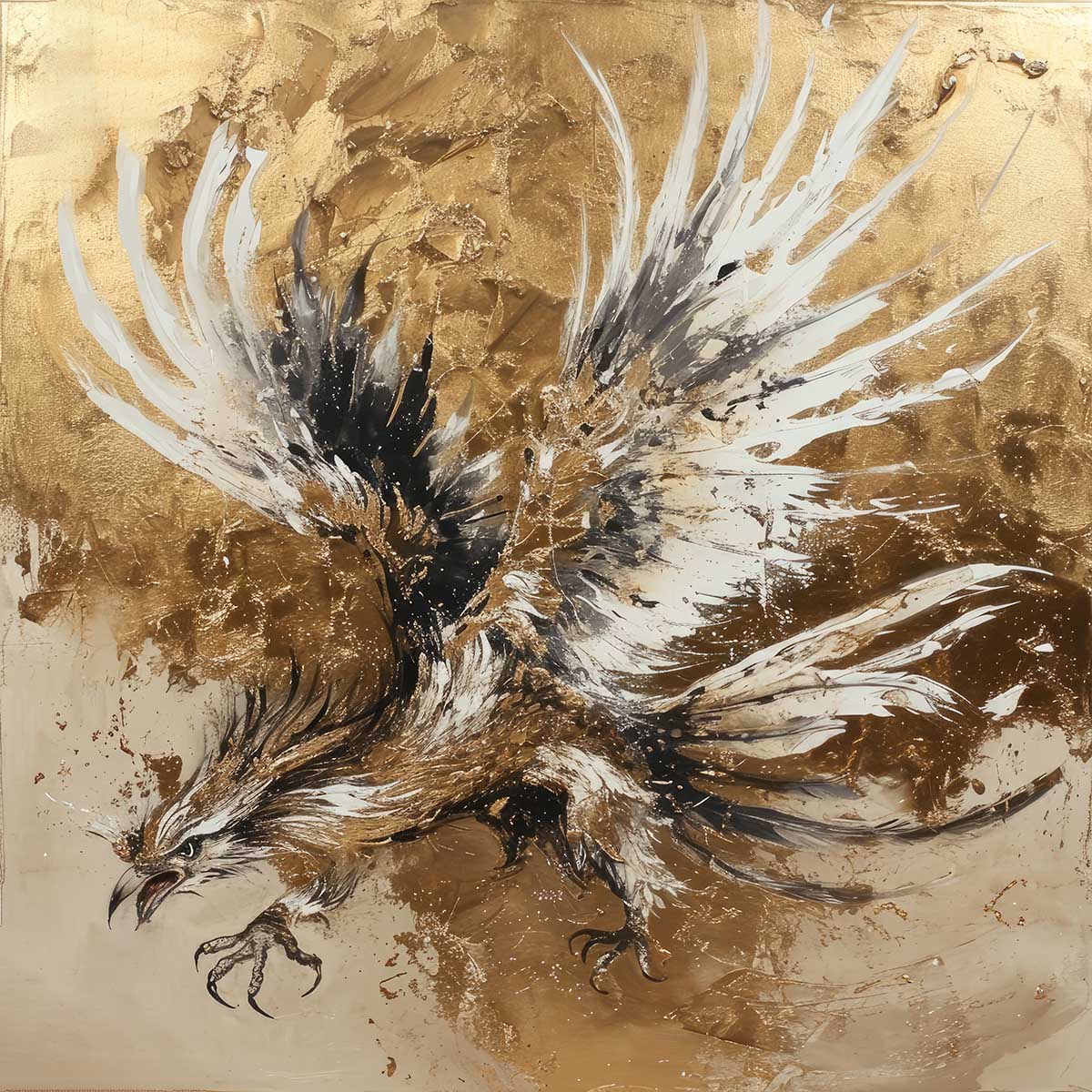 鳳凰 ほうおう フェニックス 開運 正方形ポスター 豪華 絵画風 掛け軸風 浮世絵 金運 開運 グッズ 魔除け 鬼門 風水 幸せ 幸福 金 ゴールド 福 四角 デザイン ポスター スクエア インテリア デザイン プリント お洒落 かっこいい【sq-poster-1409】｜ファッションポスターEFPI