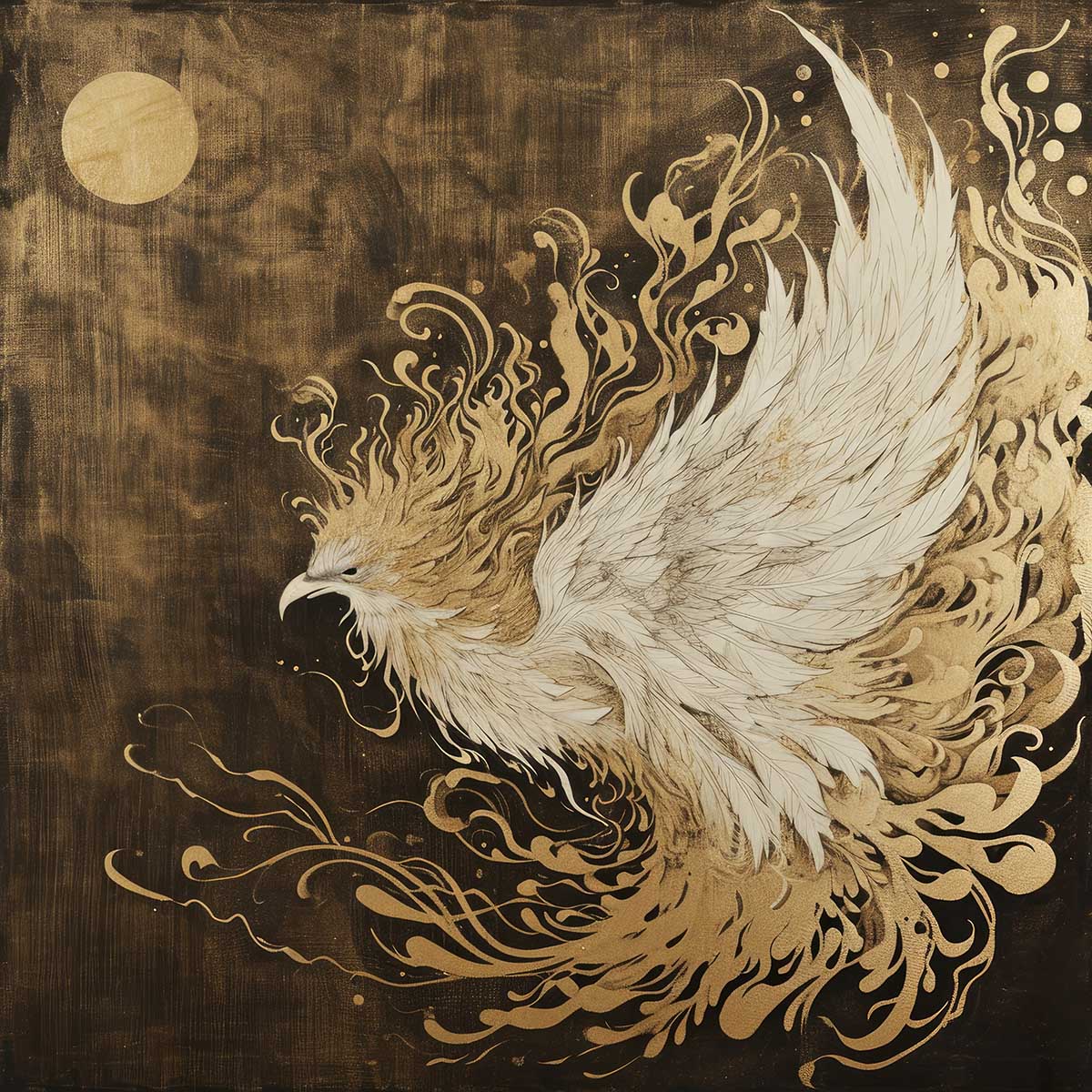 鳳凰 ほうおう フェニックス 開運 正方形ポスター 豪華 絵画風 掛け軸風 浮世絵 金運 開運 グッズ 魔除け 鬼門 風水 幸せ 幸福 金 ゴールド 福 四角 デザイン ポスター スクエア インテリア デザイン プリント お洒落 かっこいい【sq-poster-1412】|ファッションポスターEFPI