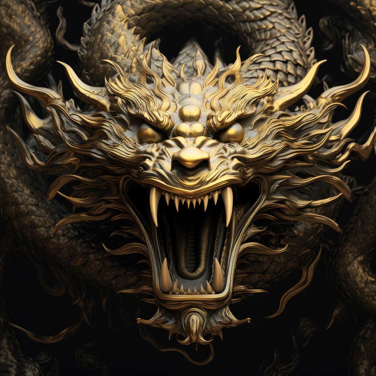 金運 龍 ドラゴン 正方形ポスター ゴールド 竜 風水 魔除け 竜神 グッズ アイテム 四角 デザイン ポスター スクエア 5センチ刻みでサイズ豊富 インテリア デザイン プリント 絵画 オフィス 住宅 店舗 お洒落 かっこいい【sq-poster-500】|ファッションポスターEFPI