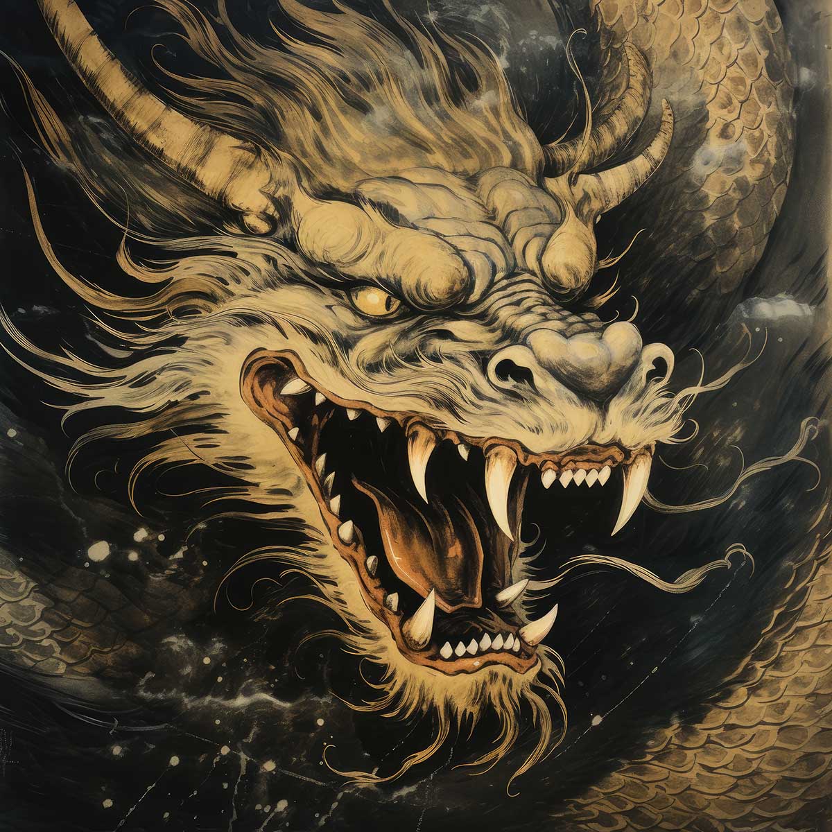 金運 龍 ドラゴン 正方形ポスター ゴールド 竜 風水 魔除け 竜神 グッズ アイテム 四角 デザイン ポスター スクエア 5センチ刻みでサイズ豊富 インテリア デザイン プリント 絵画 オフィス 住宅 店舗 お洒落 かっこいい【sq-poster-502】|ファッションポスターEFPI