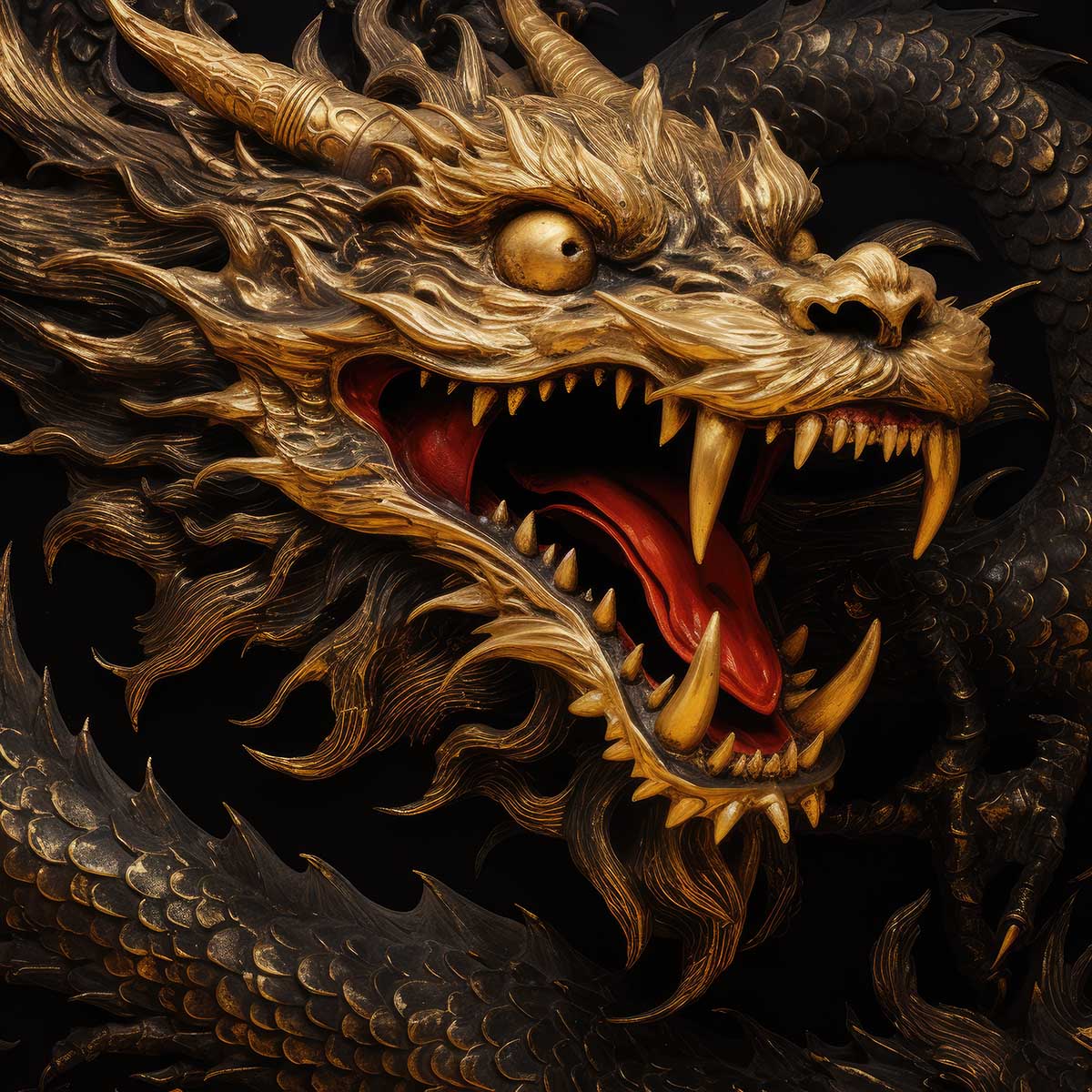金運 龍 ドラゴン 正方形ポスター ゴールド 竜 風水 魔除け 竜神 グッズ アイテム 四角 デザイン ポスター スクエア ５センチ刻みでサイズ豊富 インテリア デザイン プリント 絵画 オフィス 住宅 店舗 お洒落 かっこいい【sq-poster-507】