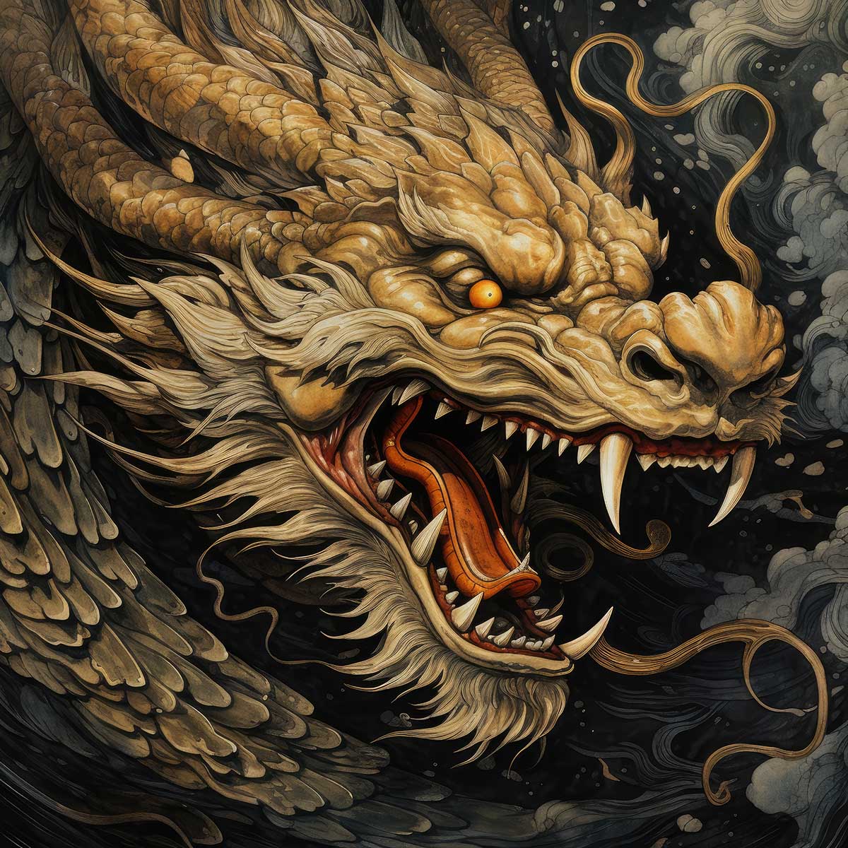 金運 龍 ドラゴン 正方形ポスター ゴールド 竜 風水 魔除け 竜神 グッズ アイテム 四角 デザイン ポスター スクエア 5センチ刻みでサイズ豊富 インテリア デザイン プリント 絵画 オフィス 住宅 店舗 お洒落 かっこいい【sq-poster-508】|ファッションポスターEFPI