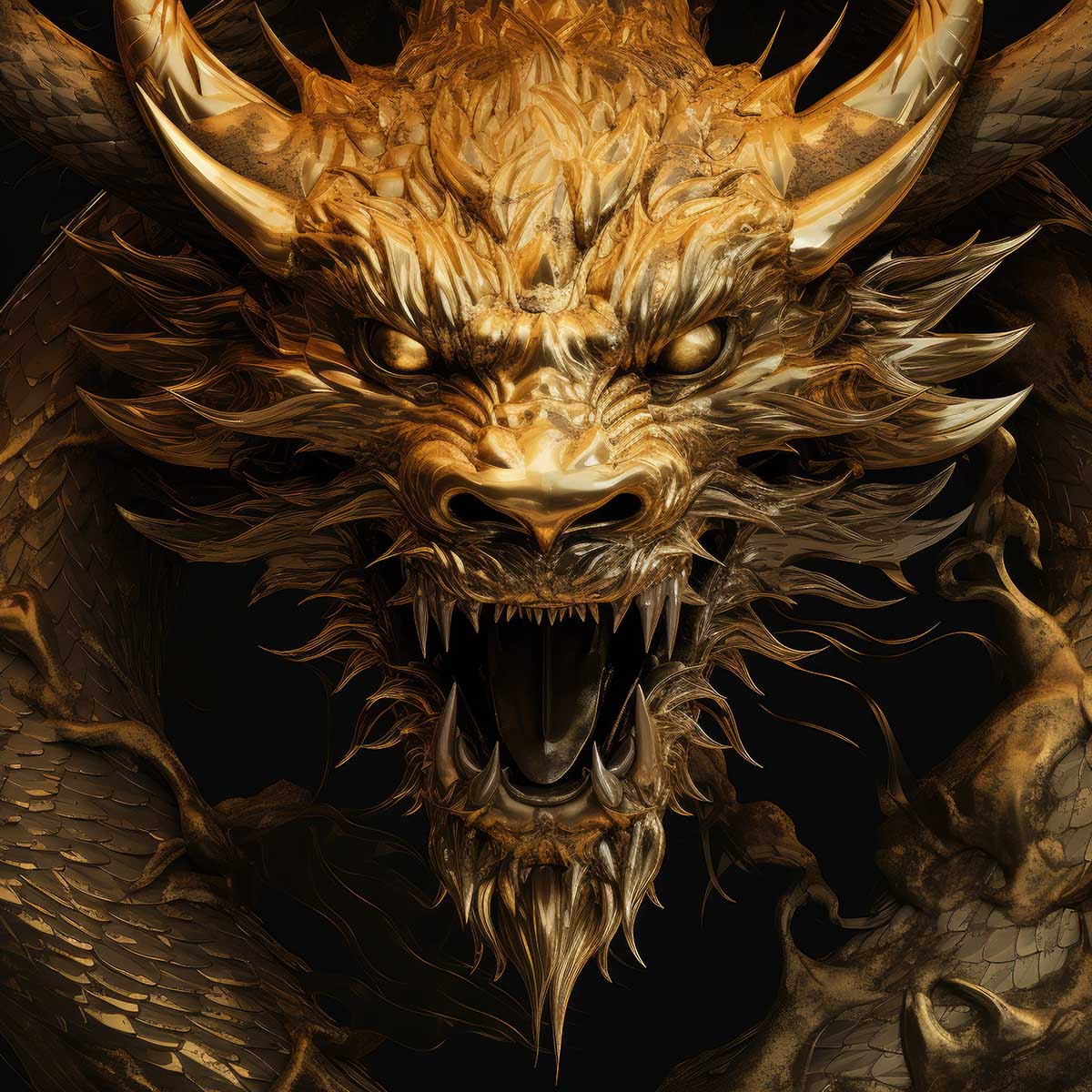 金運 龍 ドラゴン 正方形ポスター ゴールド 竜 風水 魔除け 竜神 グッズ アイテム 四角 デザイン ポスター スクエア ５センチ刻みでサイズ豊富 インテリア デザイン プリント 絵画 オフィス 住宅 店舗 お洒落 かっこいい【sq-poster-513】｜ファッションポスターEFPI