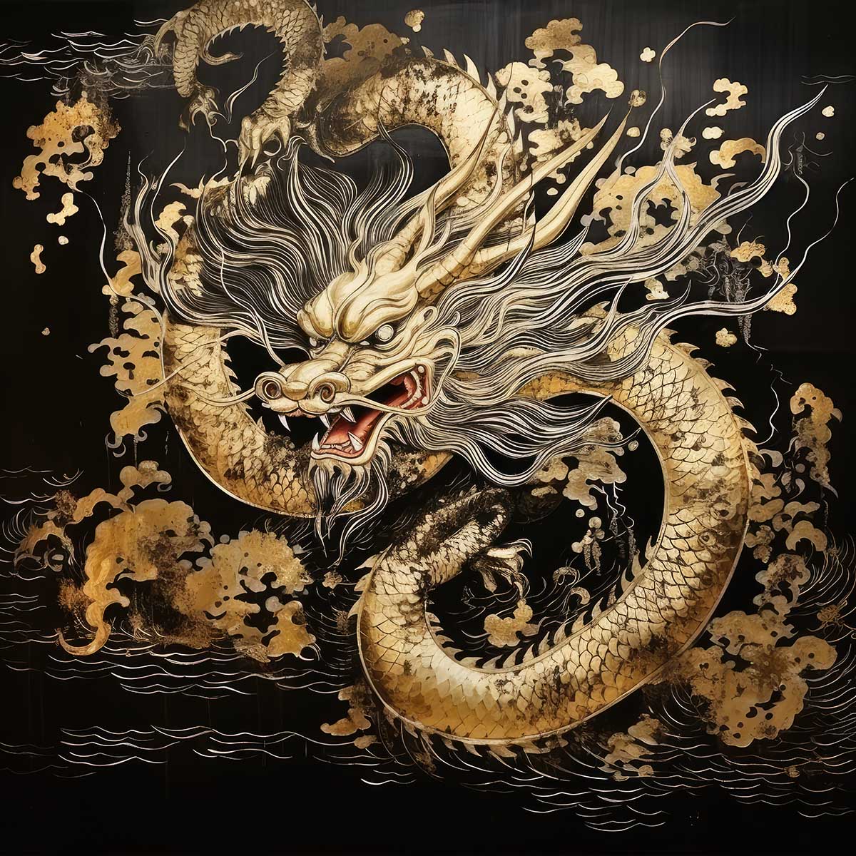 楽天市場】金運 龍 ドラゴン 正方形ポスター ゴールド 竜 風水 魔除け