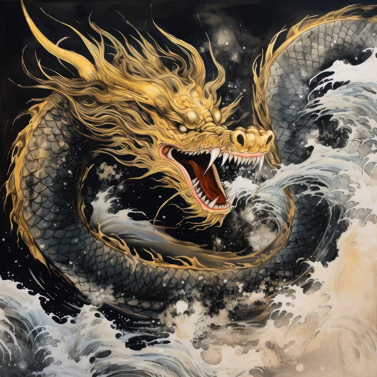 楽天市場】金運 龍 ドラゴン 正方形ポスター ゴールド 竜 風水 魔除け