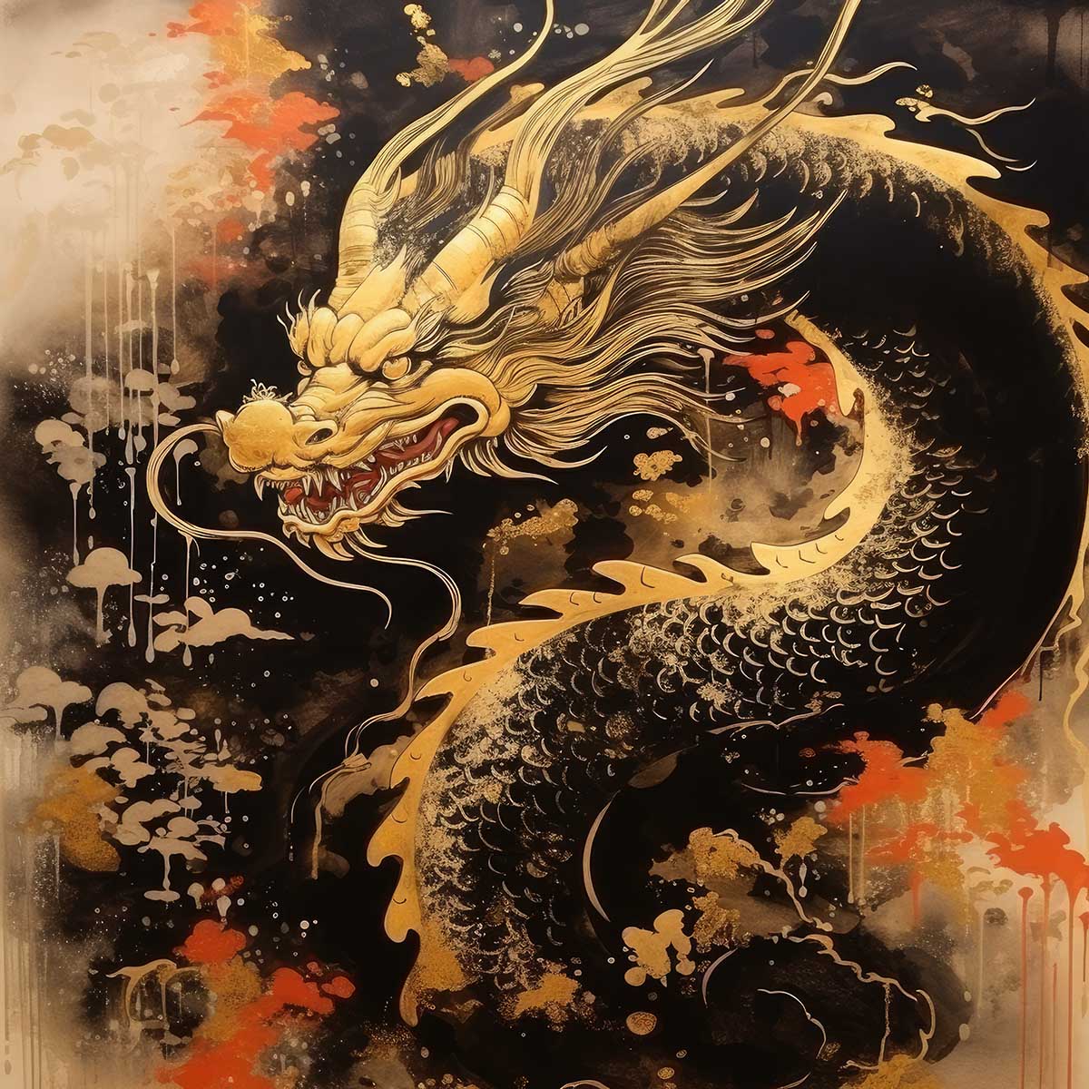 楽天市場】金運 龍 ドラゴン 正方形ポスター ゴールド 竜 風水 魔除け