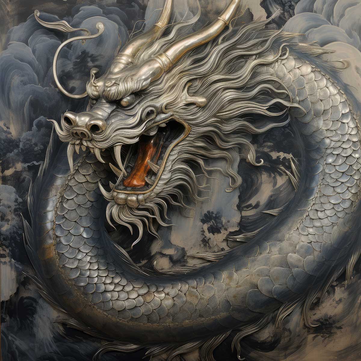 金運 龍 ドラゴン 正方形ポスター ゴールド 竜 風水 魔除け 竜神 グッズ アイテム 四角 デザイン ポスター スクエア ５センチ刻みでサイズ豊富 インテリア デザイン プリント 絵画 オフィス 住宅 店舗 お洒落 かっこいい【sq-poster-584】
