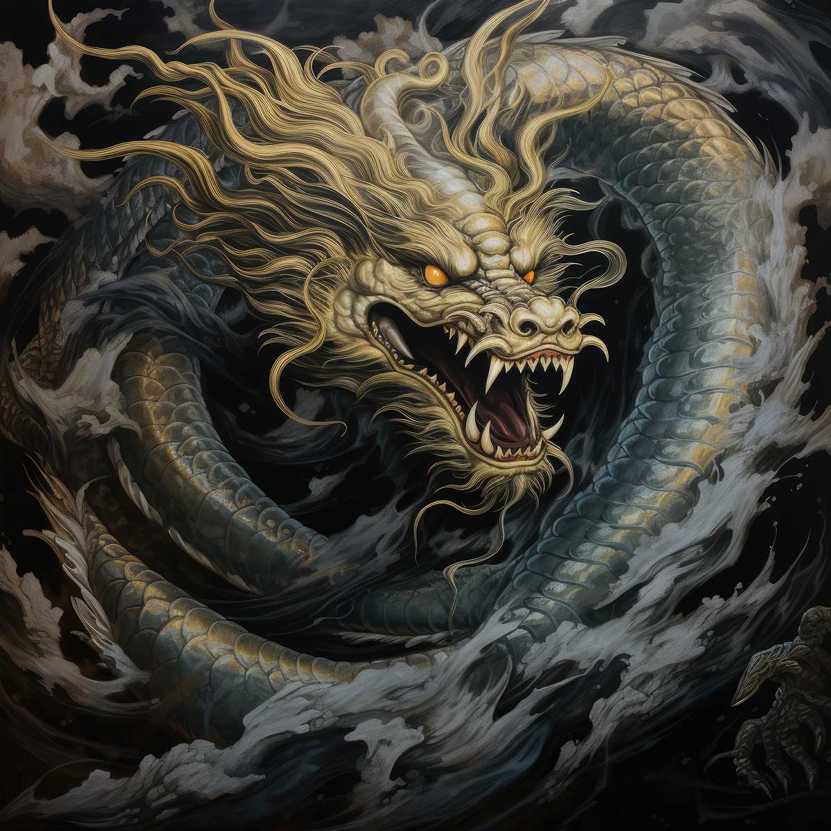 金運 龍 ドラゴン 正方形ポスター ゴールド 竜 風水 魔除け 竜神 グッズ アイテム 四角 デザイン ポスター スクエア ５センチ刻みでサイズ豊富 インテリア デザイン プリント 絵画 オフィス 住宅 店舗 お洒落 かっこいい【sq-poster-597】｜ファッションポスターEFPI
