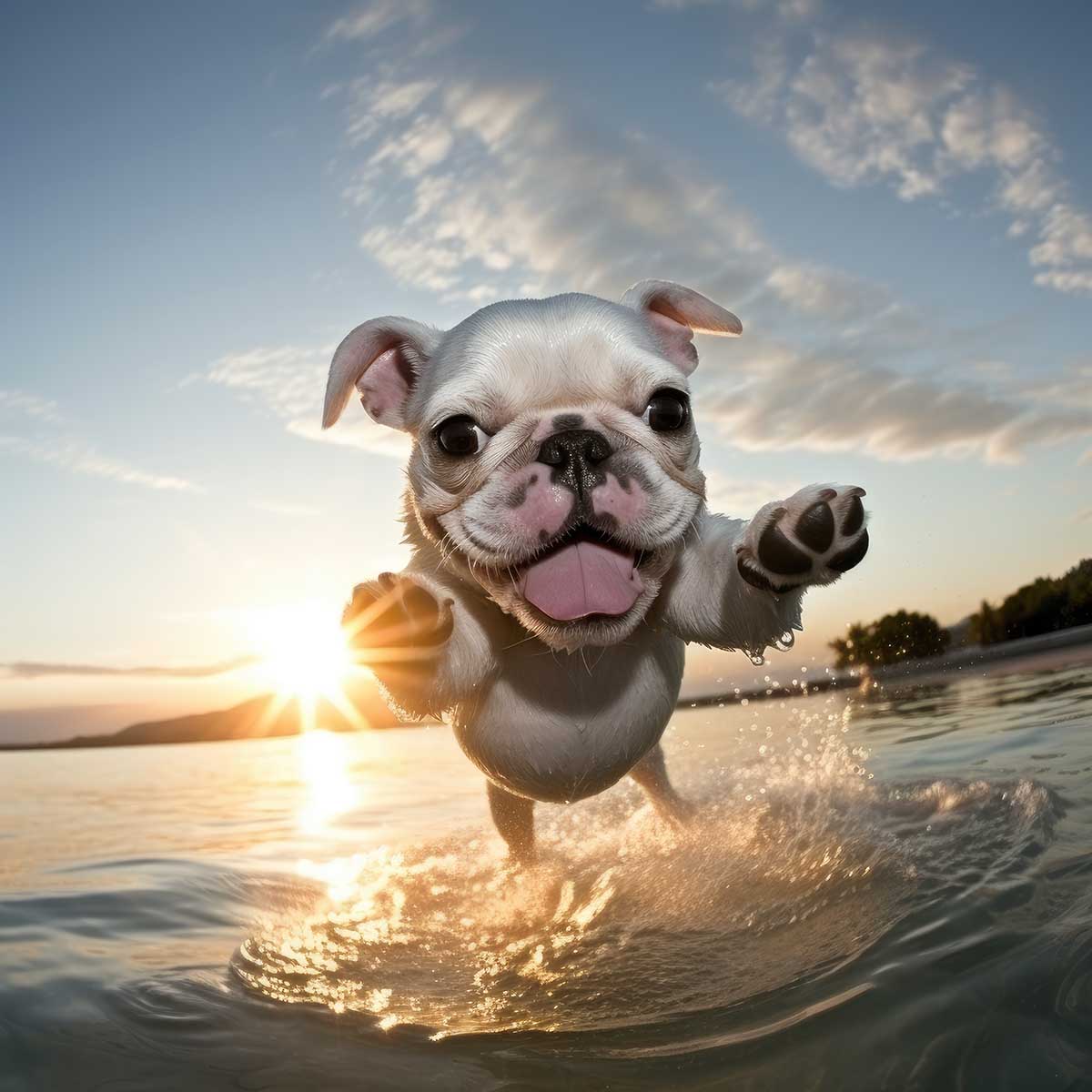 ゴールデンレトリバー 犬 ドッグ 動物 波 サーフ ビーチ 走る ペット 夏 正方形ポスター 四角 デザイン ポスター スクエア ５センチ刻みでサイズ豊富 インテリア デザイン プリント 絵画 オフィス 住宅 店舗 お洒落 かっこいい【sq-poster-654】