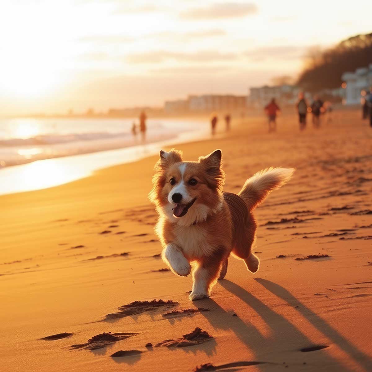 ペンブロークウェルシュコーギー 犬 ドッグ 動物 波 サーフ ビーチ 走る ペット 夏 正方形ポスター 四角 デザイン ポスター スクエア 5センチ刻みでサイズ豊富 インテリア デザイン プリント 絵画 オフィス 住宅 店舗 お洒落 かっこいい【sq-poster-664】|ファッションポスターEFPI