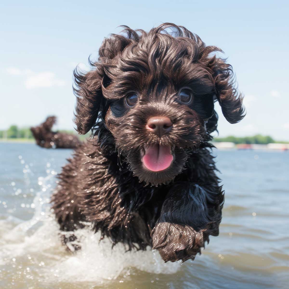 アメリカンコッカースパニエル 犬 ドッグ 動物 波 サーフ ビーチ 走る ペット 夏 正方形ポスター 四角 デザイン ポスター スクエア ５センチ刻みでサイズ豊富 インテリア デザイン プリント 絵画 オフィス 住宅 店舗 お洒落 かっこいい【sq-poster-668】