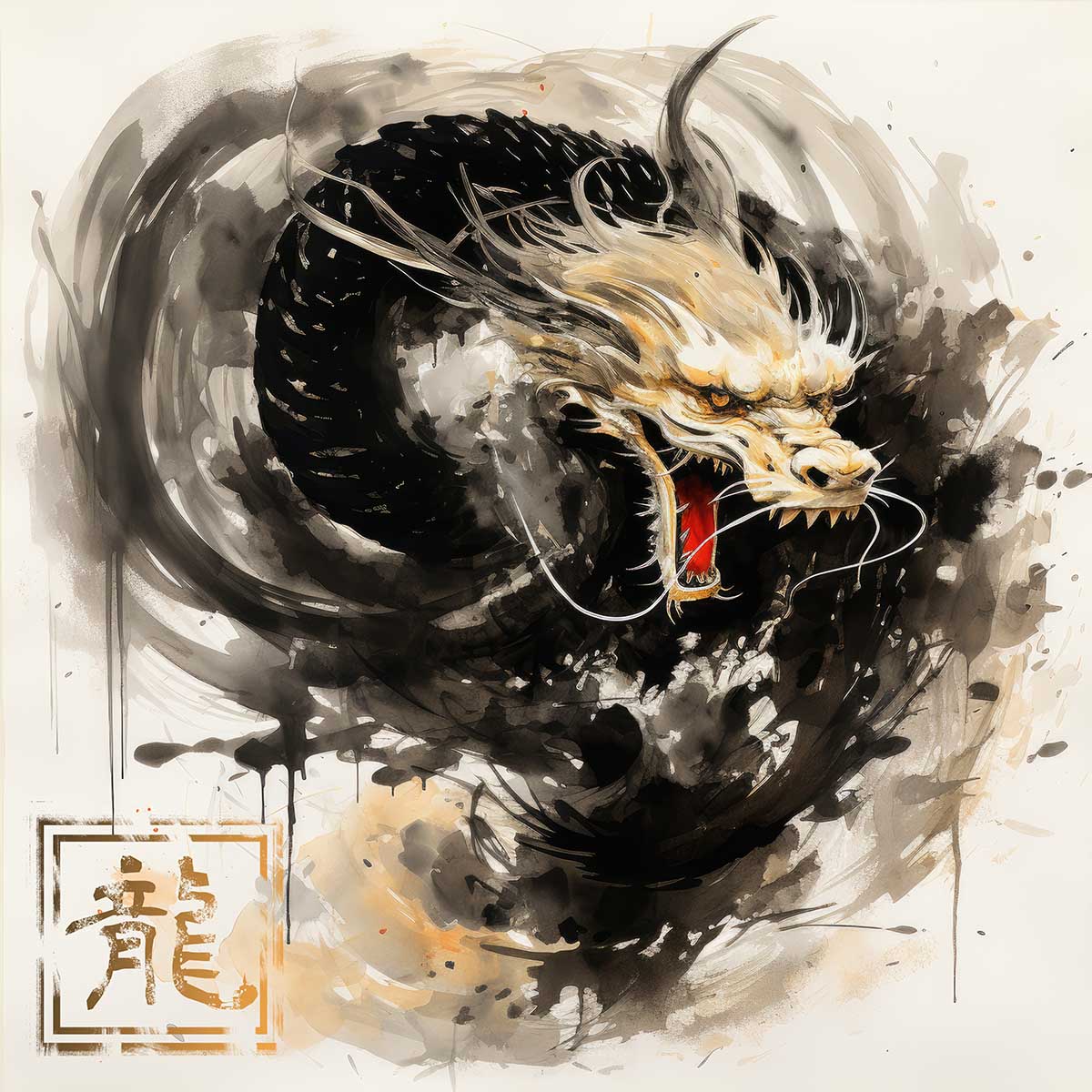 ドラゴン 辰年 龍 画 竜 竜神 正方形ポスター 干支 2024 縁起物 グッズ アイテム 竜神様 神龍 金運 幸福 四角 デザイン ポスター スクエア ５センチ刻みでサイズ豊富 インテリア デザイン プリント 絵画 オフィス 住宅 店舗 お洒落 かっこいい【sq-poster-695】 12,012円