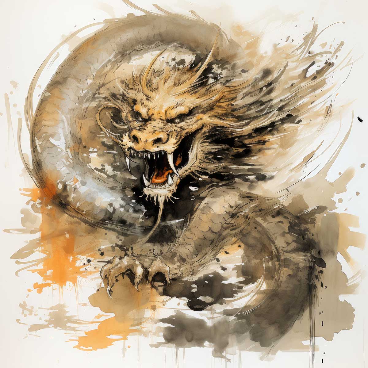 ドラゴン 辰年 龍 画 竜 竜神 正方形ポスター 干支 2024 縁起物 グッズ アイテム 竜神様 神龍 金運 幸福 四角 デザイン ポスター スクエア 5センチ刻みでサイズ豊富 インテリア デザイン プリント 絵画 オフィス 住宅 店舗 お洒落 かっこいい【sq-poster-702】|ファッションポスターEFPI
