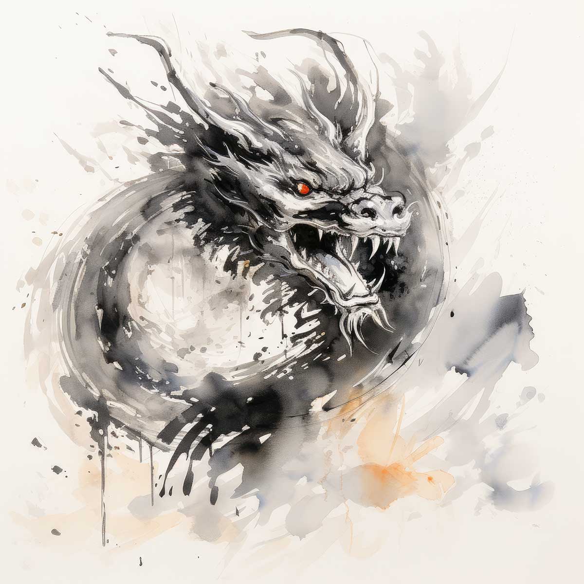 ドラゴン 辰年 龍 画 竜 竜神 正方形ポスター 干支 2024 縁起物 グッズ アイテム 竜神様 神龍 金運 幸福 四角 デザイン ポスター スクエア ５センチ刻みでサイズ豊富 インテリア デザイン プリント 絵画 オフィス 住宅 店舗 お洒落 かっこいい【sq-poster-726】