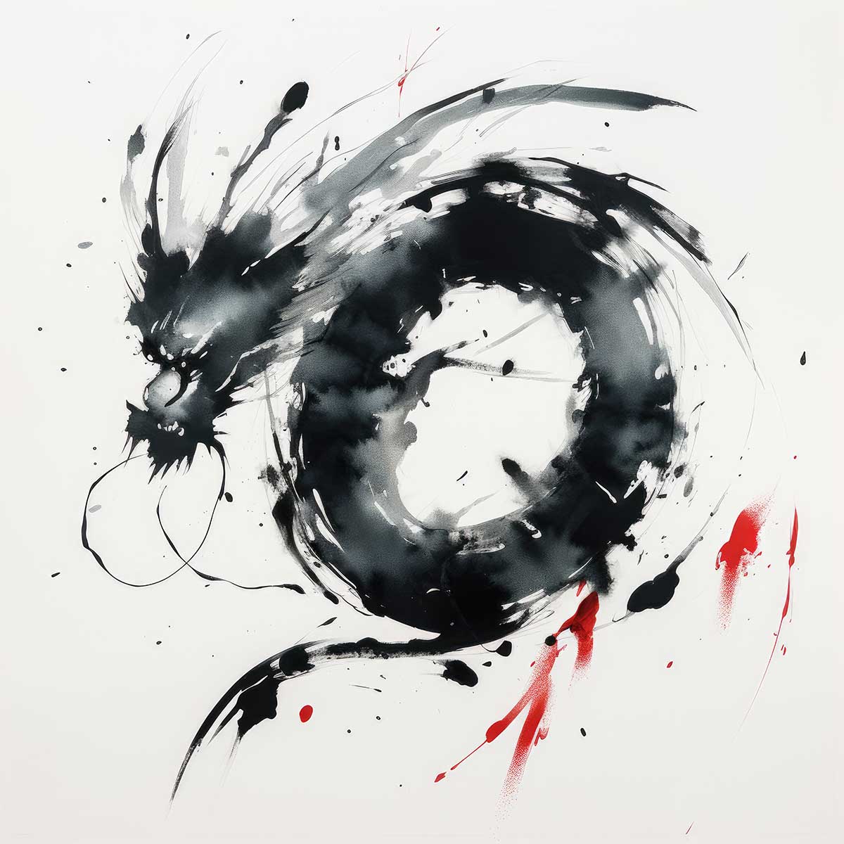 ドラゴン 辰年 龍 画 竜 竜神 正方形ポスター 干支 2024 縁起物 グッズ アイテム 竜神様 神龍 金運 幸福 四角 デザイン ポスター スクエア 5センチ刻みでサイズ豊富 インテリア デザイン プリント 絵画 オフィス 住宅 店舗 お洒落 かっこいい【sq-poster-790】|ファッションポスターEFPI
