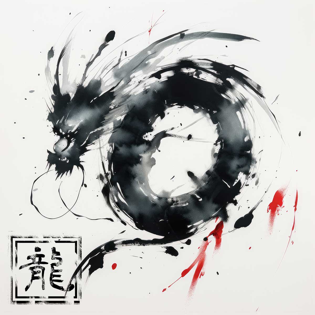 ドラゴン 辰年 龍 画 竜 竜神 正方形ポスター 干支 2024 縁起物 グッズ アイテム 竜神様 神龍 金運 幸福 四角 デザイン ポスター スクエア ５センチ刻みでサイズ豊富 インテリア デザイン プリント 絵画 オフィス 住宅 店舗 お洒落 かっこいい【sq-poster-791】｜ファッションポスターEFPI 19,916円