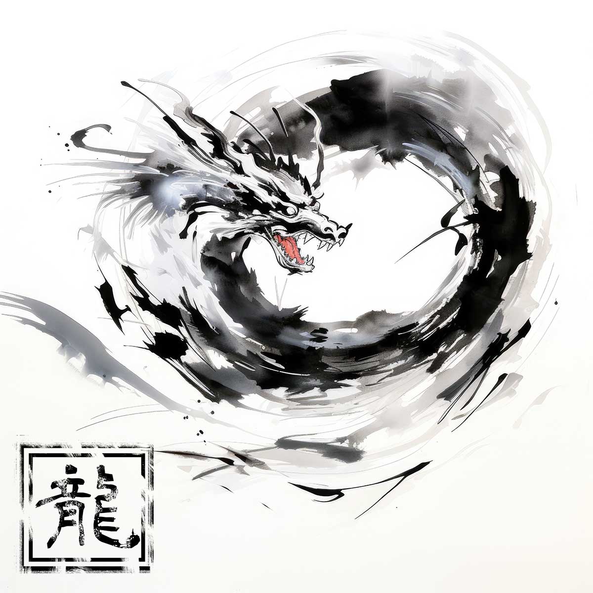 ドラゴン 辰年 龍 画 竜 竜神 正方形ポスター 干支 2024 縁起物 グッズ アイテム 竜神様 神龍 金運 幸福 四角 デザイン ポスター スクエア 5センチ刻みでサイズ豊富 インテリア デザイン プリント 絵画 オフィス 住宅 店舗 お洒落 かっこいい【sq-poster-795】|ファッションポスターEFPI