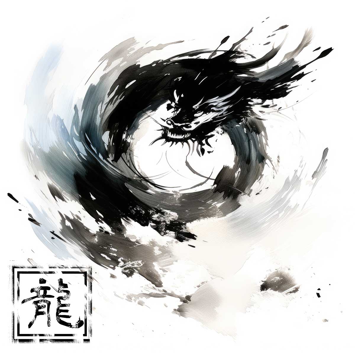 ドラゴン 辰年 龍 画 竜 竜神 正方形ポスター 干支 2024 縁起物 グッズ アイテム 竜神様 神龍 金運 幸福 四角 デザイン ポスター スクエア 5センチ刻みでサイズ豊富 インテリア デザイン プリント 絵画 オフィス 住宅 店舗 お洒落 かっこいい【sq-poster-797】|ファッションポスターEFPI