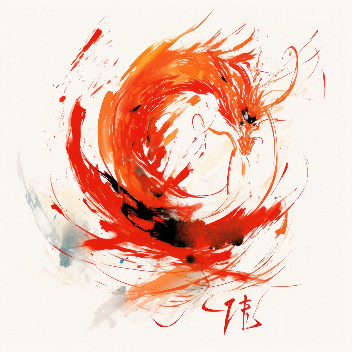 ドラゴン 辰年 龍 画 竜 竜神 正方形ポスター 干支 2024 縁起物 グッズ アイテム 竜神様 神龍 金運 幸福 四角 デザイン ポスター スクエア 5センチ刻みでサイズ豊富 インテリア デザイン プリント 絵画 オフィス 住宅 店舗 お洒落 かっこいい【sq-poster-816】|ファッションポスターEFPI