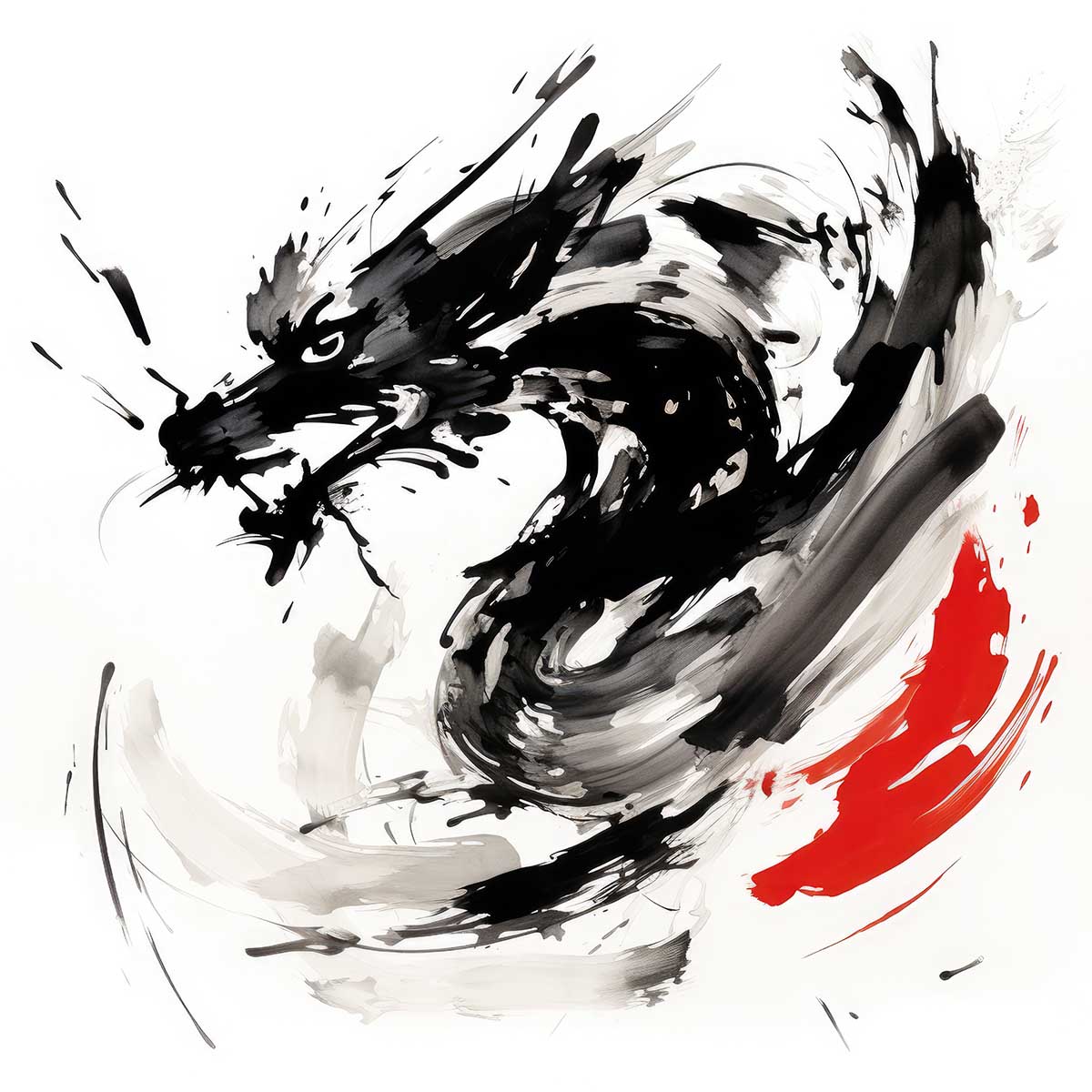 ドラゴン 辰年 龍 画 竜 竜神 正方形ポスター 干支 2024 縁起物 グッズ アイテム 竜神様 神龍 金運 幸福 四角 デザイン ポスター スクエア ５センチ刻みでサイズ豊富 インテリア デザイン プリント 絵画 オフィス 住宅 店舗 お洒落 かっこいい【sq-poster-818】｜ファッションポスターEFPI