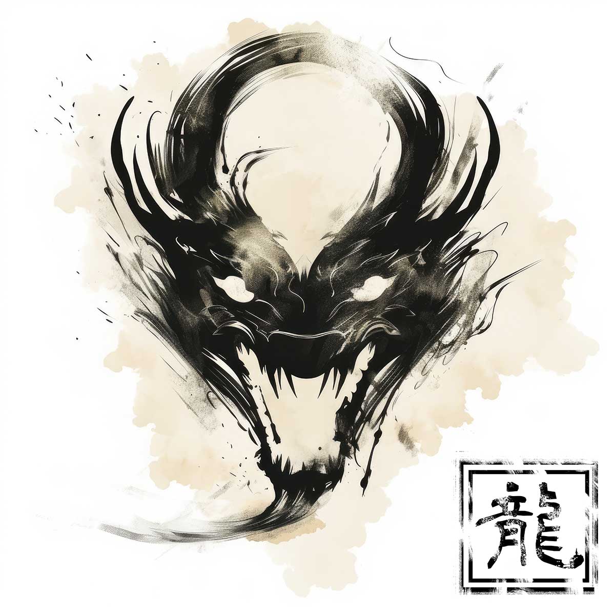ドラゴン 辰年 龍 画 竜 竜神 正方形ポスター 干支 2024 縁起物 グッズ アイテム 竜神様 神龍 金運 幸福 四角 デザイン ポスター スクエア ５センチ刻みでサイズ豊富 インテリア デザイン プリント 絵画 オフィス 住宅 店舗 お洒落 かっこいい【sq-poster-821】