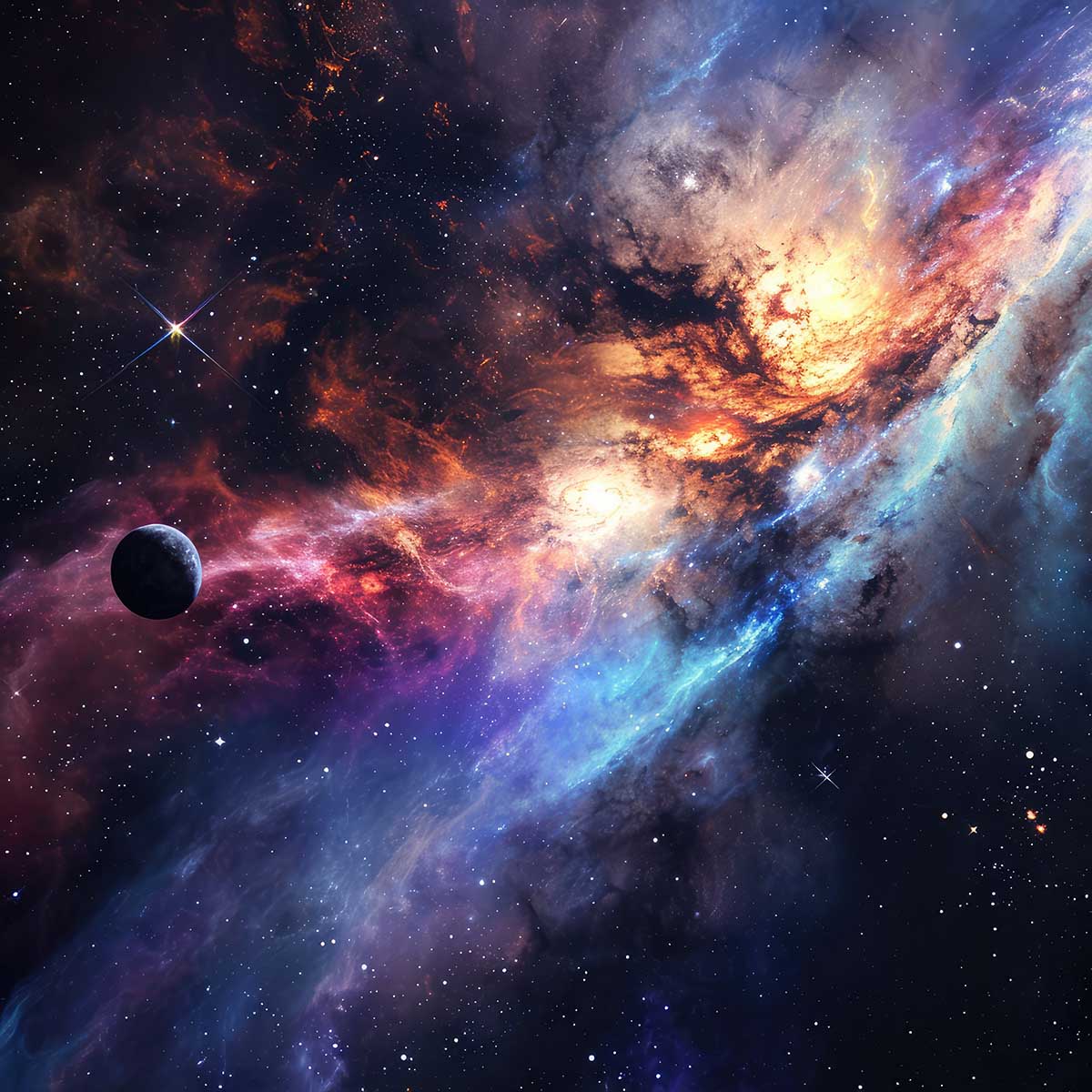 宇宙 コスモ 星 天体 スペース 正方形ポスター 四角 デザイン ポスター スクエア インテリア デザイン プリント 絵画 オフィス 教材 地球 惑星 銀河 衛星 学校【sq-poster-1822】|ファッションポスターEFPI