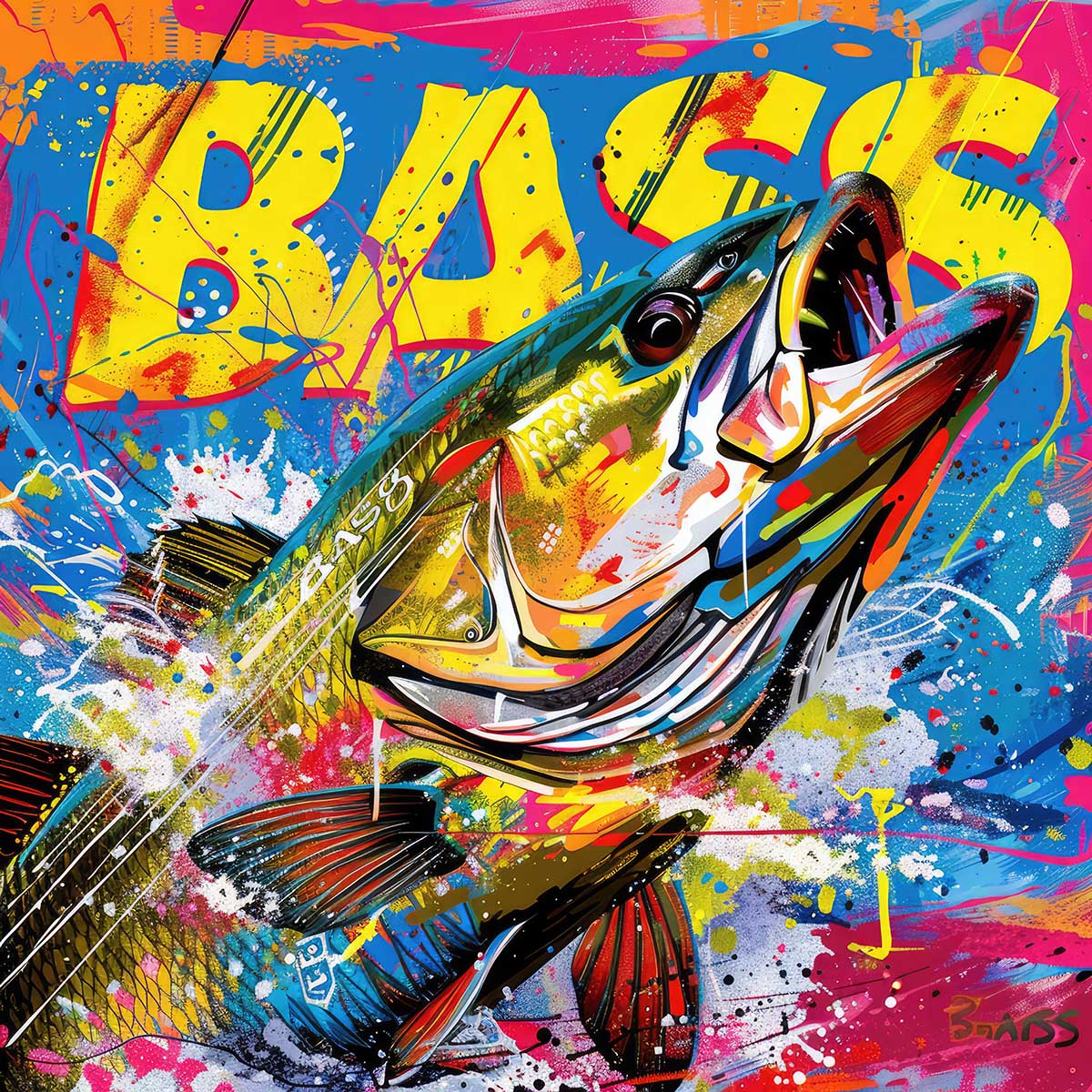 ブラックバス blackbass フィッシング 正方形ポスター ルアー 魚 釣り レトロ 趣味 水族館 動物 四角 デザイン ポスター スクエア インテリア デザイン プリント 絵画 オフィス 住宅 店舗 お洒落 かっこいい【sq-poster-1890】