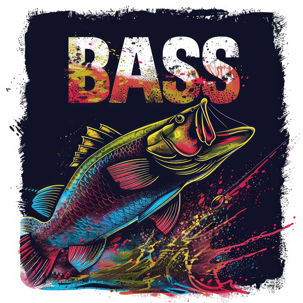 ブラックバス blackbass フィッシング 正方形ポスター ルアー 魚 釣り レトロ 趣味 水族館 動物 四角 デザイン ポスター スクエア インテリア デザイン プリント 絵画 オフィス 住宅 店舗 お洒落 かっこいい【sq-poster-1902】|ファッションポスターEFPI
