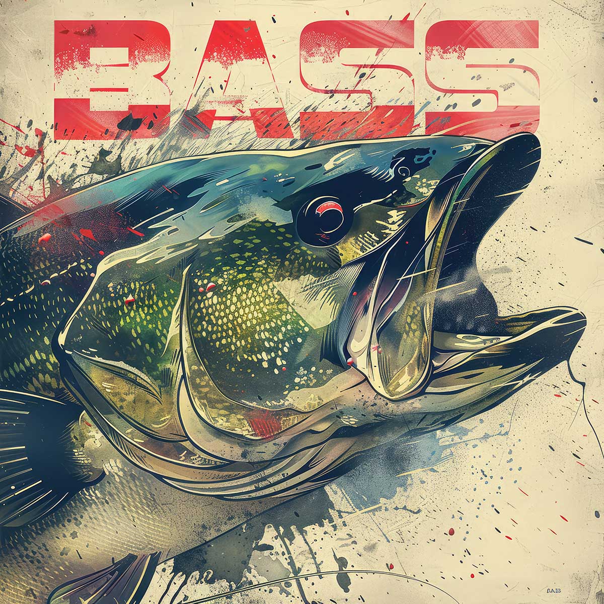 ブラックバス blackbass フィッシング 正方形ポスター ルアー 魚 釣り レトロ 趣味 水族館 動物 四角 デザイン ポスター スクエア インテリア デザイン プリント 絵画 オフィス 住宅 店舗 お洒落 かっこいい【sq-poster-1917】