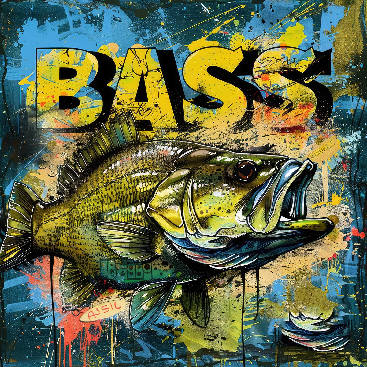 ブラックバス blackbass フィッシング 正方形ポスター ルアー 魚 釣り レトロ 趣味 水族館 動物 四角 デザイン ポスター スクエア インテリア デザイン プリント 絵画 オフィス 住宅 店舗 お洒落 かっこいい【sq-poster-1922】|ファッションポスターEFPI