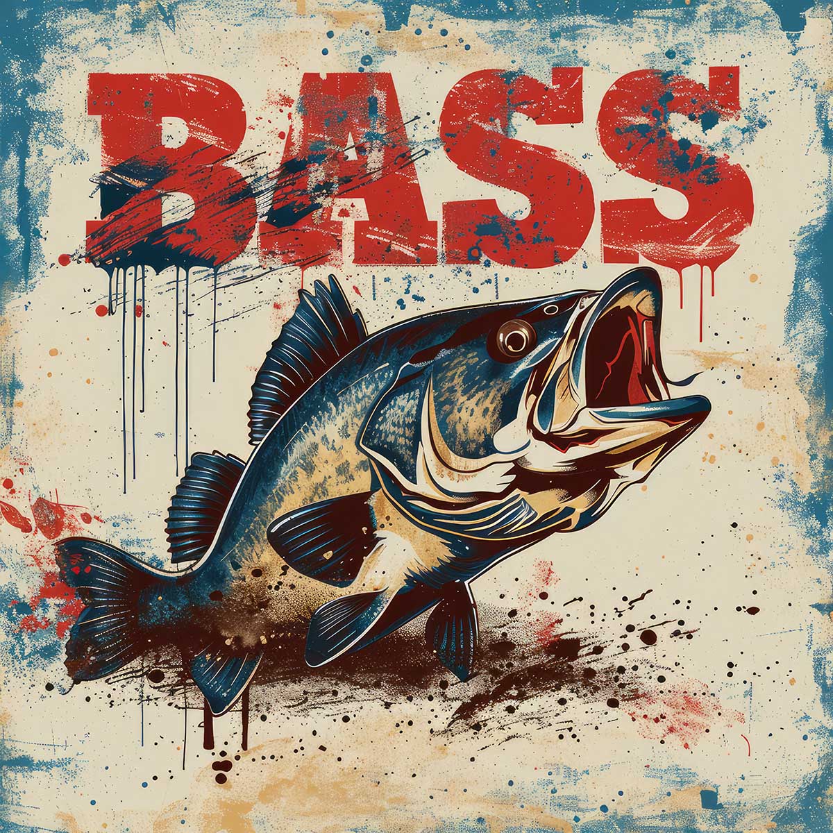 ブラックバス blackbass フィッシング 正方形ポスター ルアー 魚 釣り レトロ 趣味 水族館 動物 四角 デザイン ポスター スクエア インテリア デザイン プリント 絵画 オフィス 住宅 店舗 お洒落 かっこいい【sq-poster-1929】|ファッションポスターEFPI