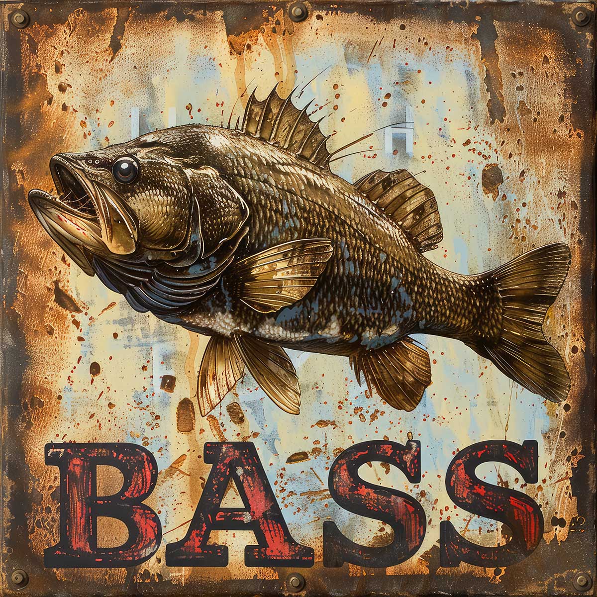 ブラックバス blackbass フィッシング 正方形ポスター ルアー 魚 釣り レトロ 趣味 水族館 動物 四角 デザイン ポスター スクエア インテリア デザイン プリント 絵画 オフィス 住宅 店舗 お洒落 かっこいい【sq-poster-1941】