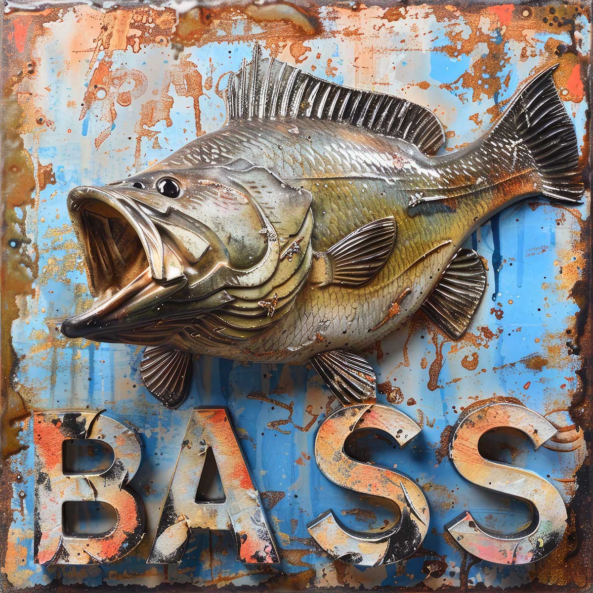 ブラックバス blackbass フィッシング 正方形ポスター ルアー 魚 釣り レトロ 趣味 水族館 動物 四角 デザイン ポスター スクエア インテリア デザイン プリント 絵画 オフィス 住宅 店舗 お洒落 かっこいい【sq-poster-1945】