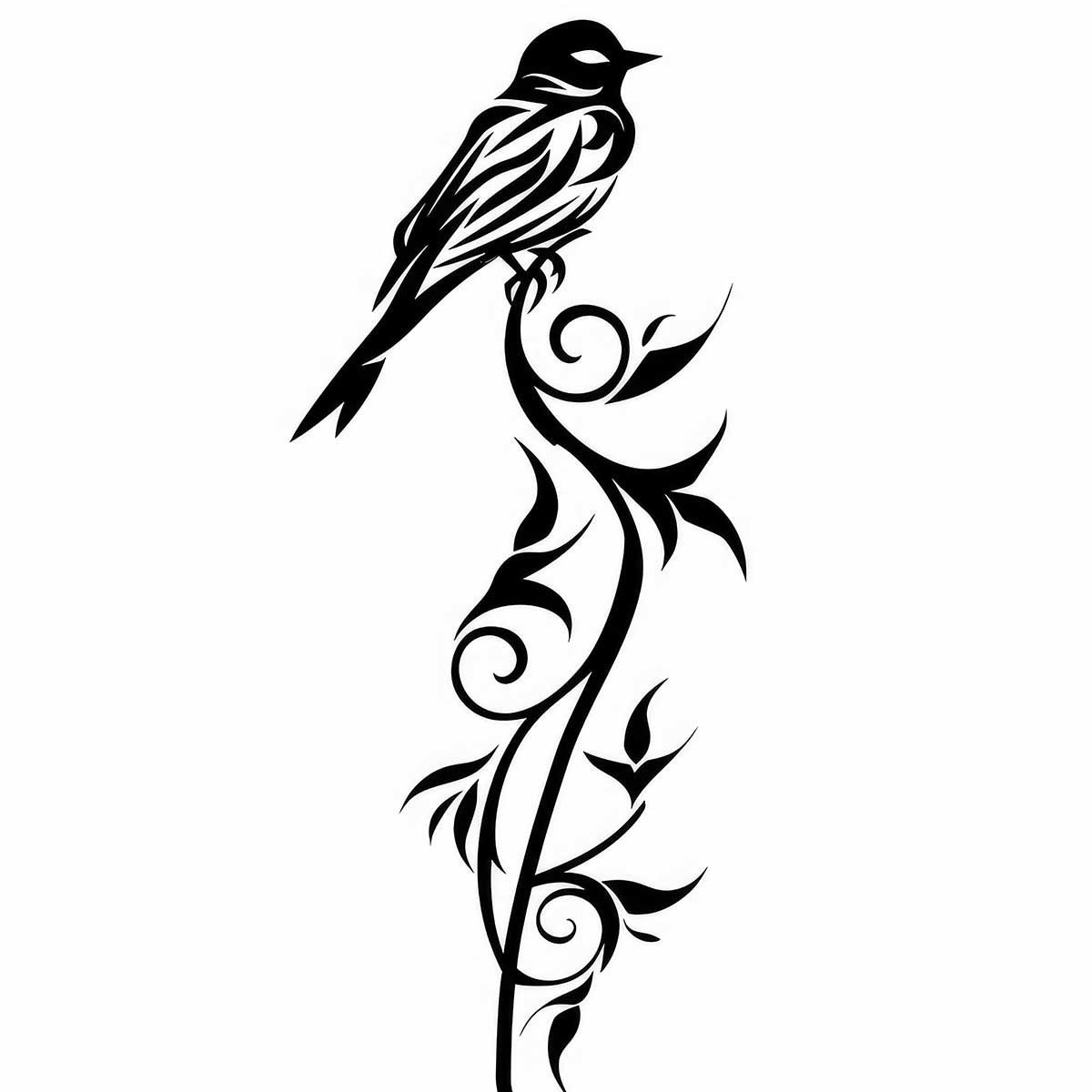 鳥 バード トライバル タトゥー 墨絵 白黒 モノクロ 版画 羽 フェザー 北欧 正方形ポスター 四角 デザイン ポスター スクエア インテリア デザイン プリント 店舗 お洒落 【sq-poster-2425】