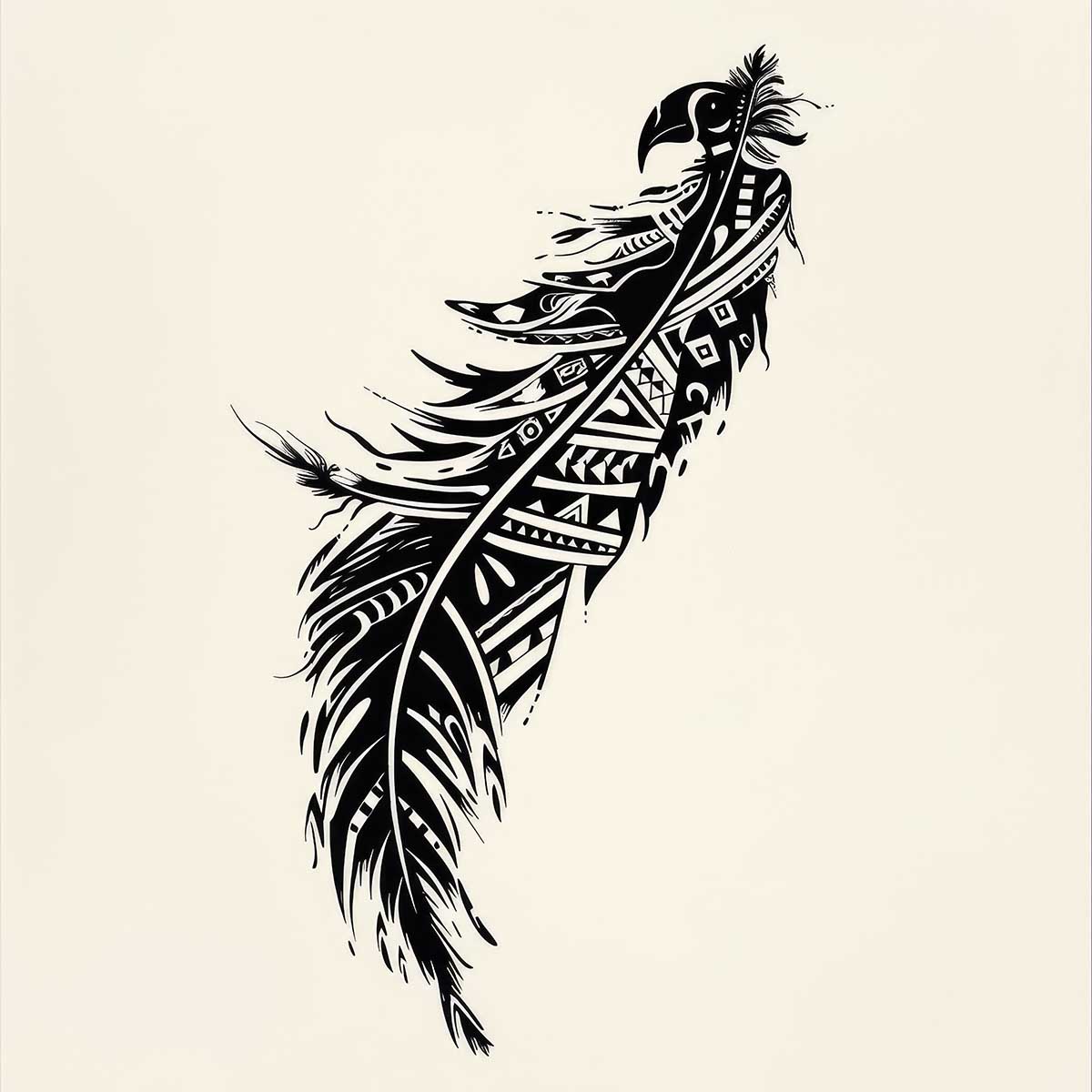 鳥 バード トライバル タトゥー 墨絵 白黒 モノクロ 版画 羽 フェザー 北欧 正方形ポスター 四角 デザイン ポスター スクエア インテリア デザイン プリント 店舗 お洒落 【sq-poster-2459】