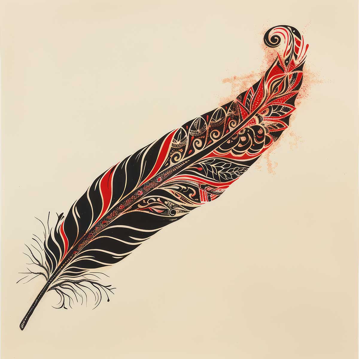 鳥 バード トライバル タトゥー 墨絵 白黒 モノクロ 版画 羽 フェザー 北欧 正方形ポスター 四角 デザイン ポスター スクエア インテリア デザイン プリント 店舗 お洒落 【sq-poster-2466】