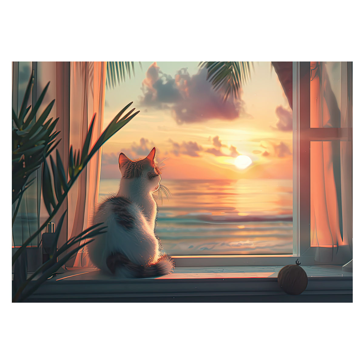 楽天市場】黄昏猫 ネコ キャット 動物 夕暮れ 海系 サーフ ポスター