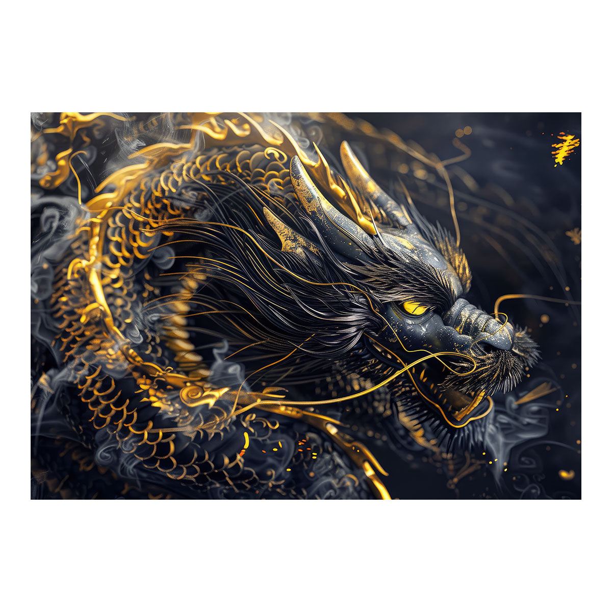 A2サイズ（約42x59cm）】【lh-poster-3566】【フレーム付き】開運 金色