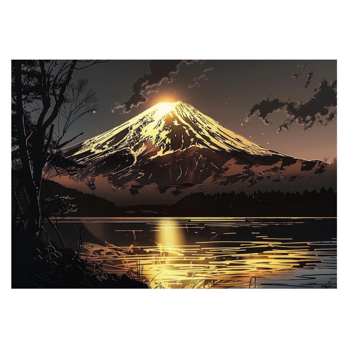 楽天市場】和風 金の富士 金運 ゴールド 山 富士山 ふじさん 横