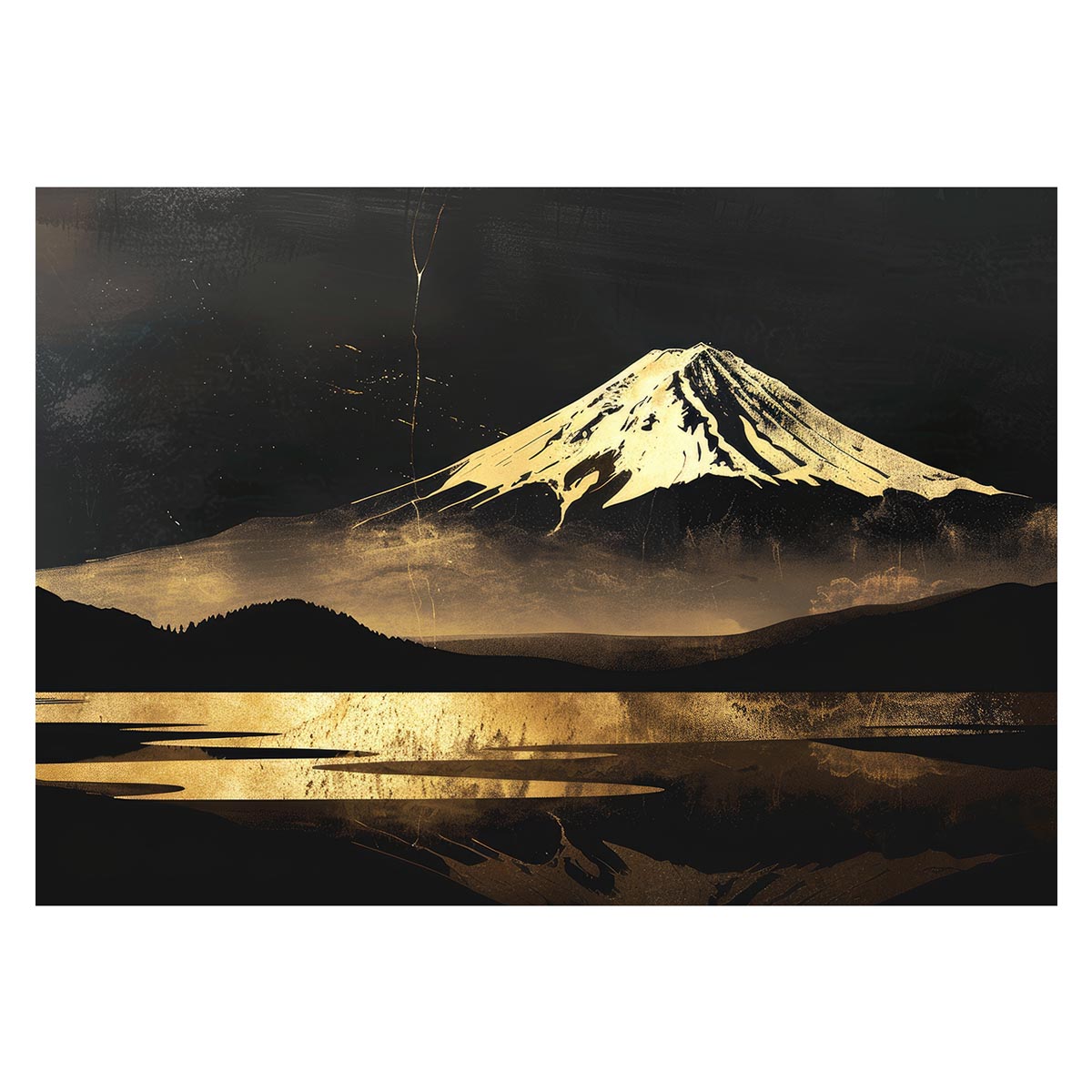 B1サイズ（約73x103cm）】【lh-poster-4156】和風 金の富士 金運