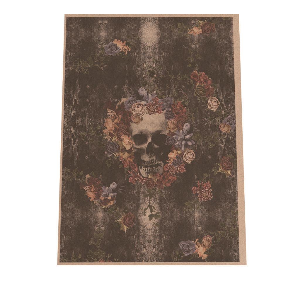 Ginger掲載商品 ポスター A1サイズ 約59x84cm 選べる用紙 大きさ インテリア おしゃれ ファッション 花 フラワー バラ ばら 薔薇 赤 青 総柄 ジャングル お洒落 アート モダン 絵 シック アンティーク スカル ドクロ 骸骨 Bagochile Cl