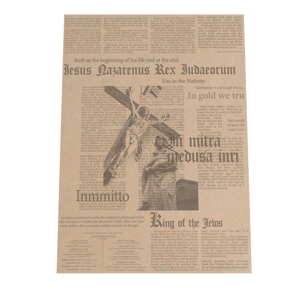 楽天市場 ポスター A1サイズ 約59x84cm 選べる用紙 大きさ インテリア オシャレ ファッション ポスター フォト モダン シンプル お洒落 おしゃれ 英字新聞 教会 十字架 キリスト モノトーン マリア 天使 インテリア ファッションポスター