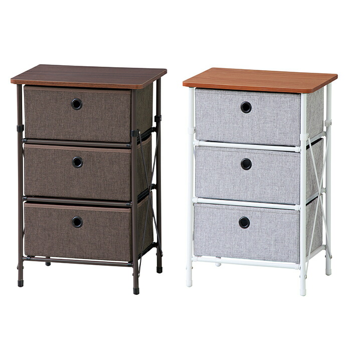 楽天市場】折りたためるファブリックチェスト（木天板）2段 アイボリー