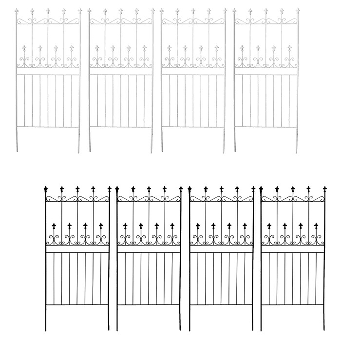 ＼土・日限定☆ポイント5倍／ ガーデンフェンス アイアン 刺すだけ ロータイプ 156cm 4枚組 フェンス ガーデニング 枠 柵 仕切り アンティーク ラティス トレリス