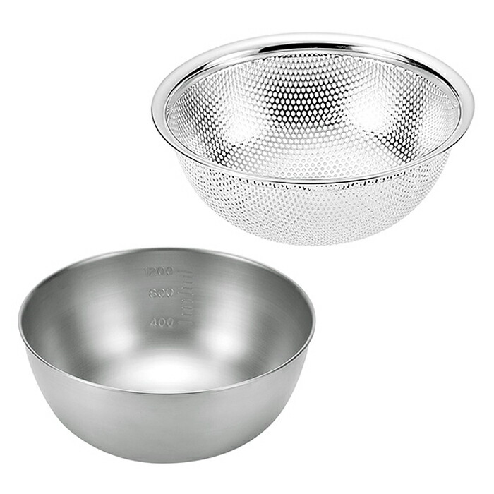 楽天市場】【値下げ】ザル ボウル セット ステンレス ボウル 21cm